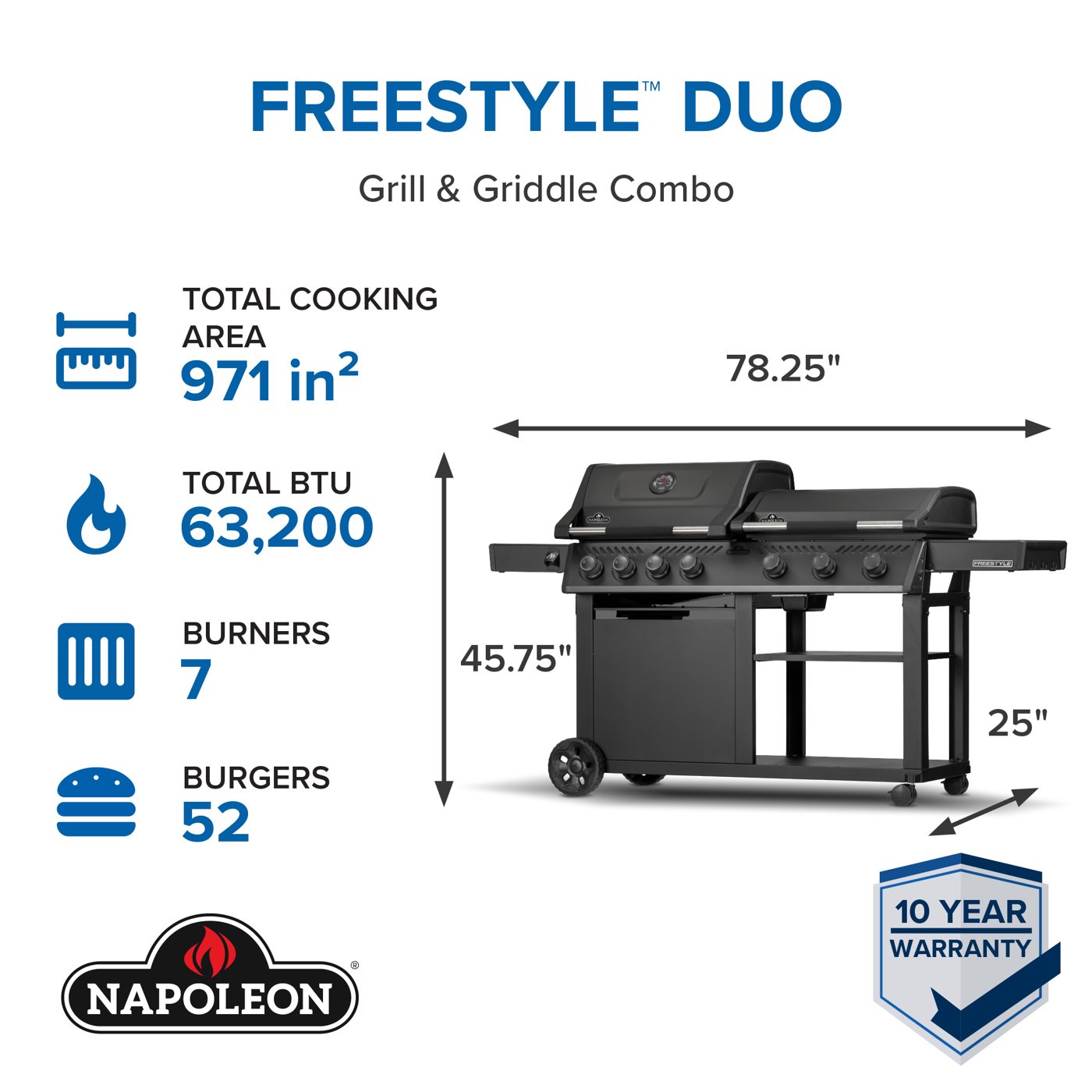 Napoleon Freestyle 425 + 24" Griddle Combo Freestyle Duo Grill & Griddle Combo