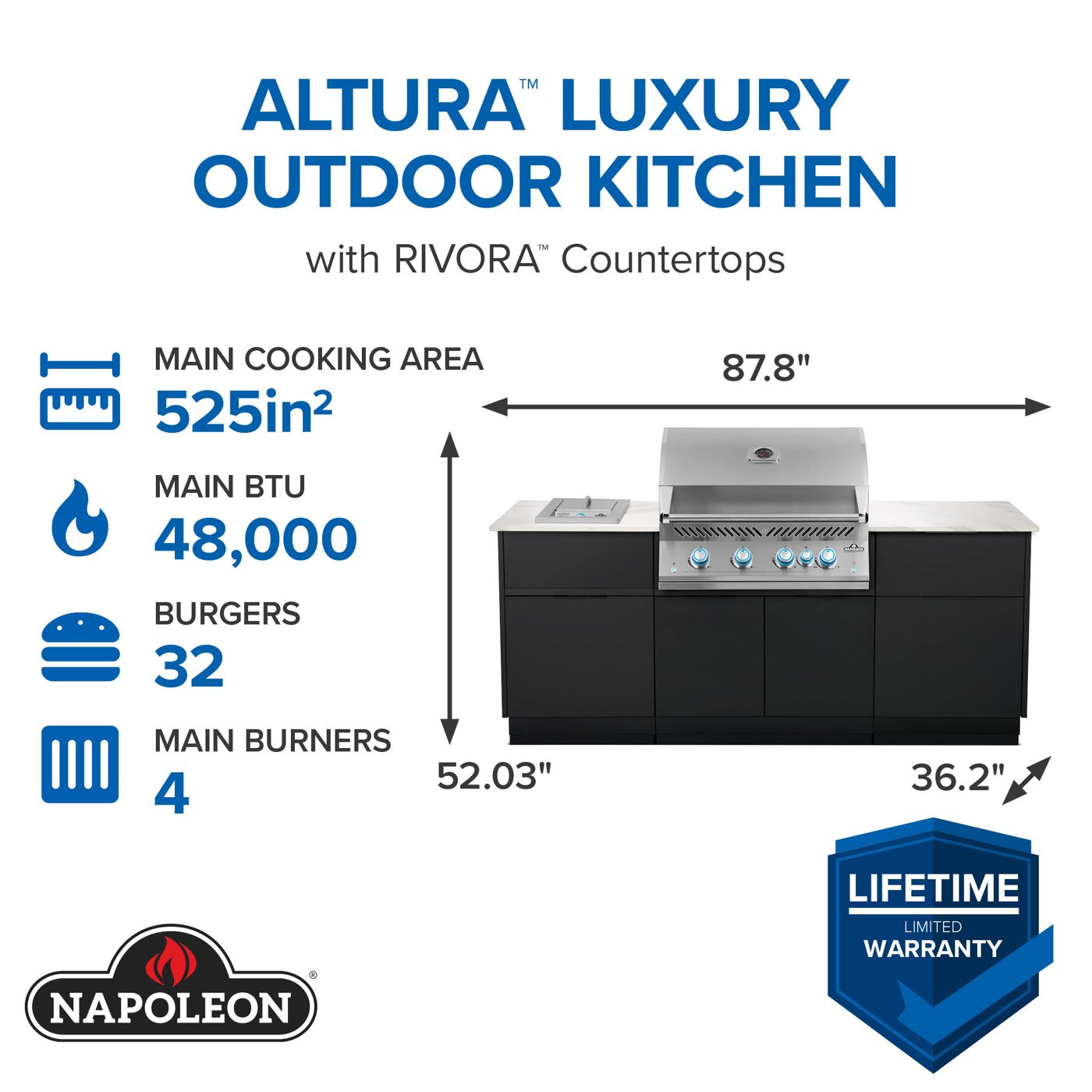Napoleon Altura Kitchen BIG32+10 Propane Altura Luxury Outdoor Kitchen