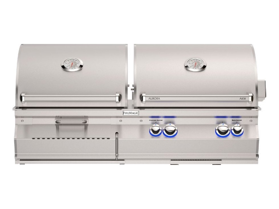 Fire Magic Aurora A830i Gas/Charcoal Combo Built-In Gas Grill view 2