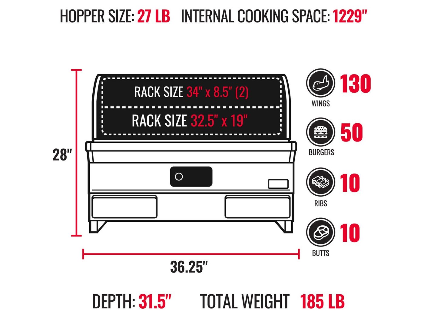 recteq E-Series Built-In 1300 Built-In Grill view 3