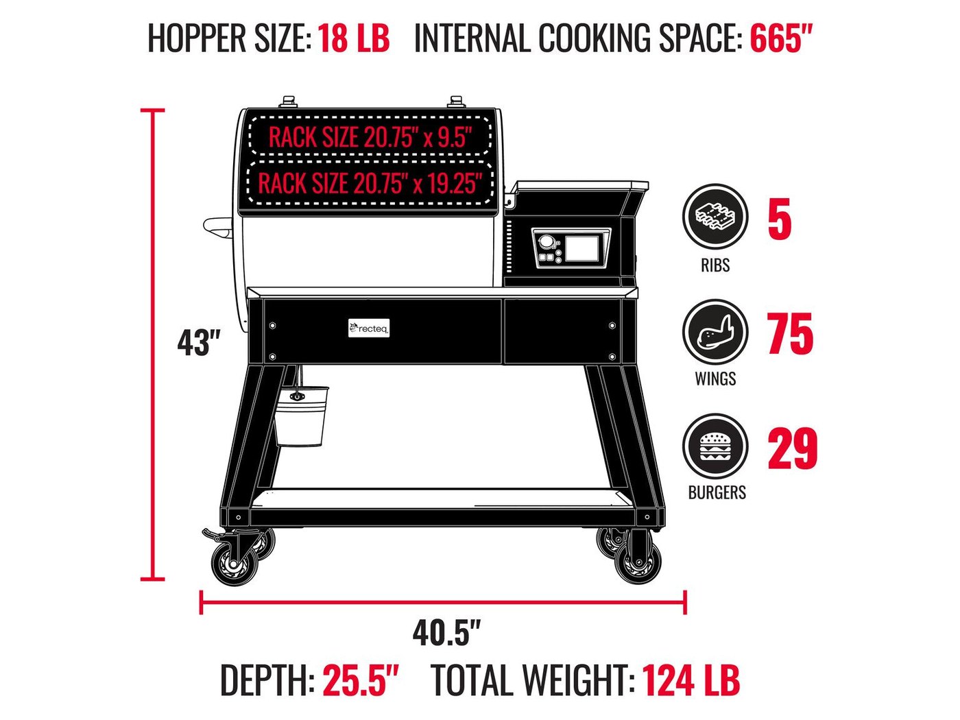 recteq Patio Legend 600 Wood Pellet Grill view 3