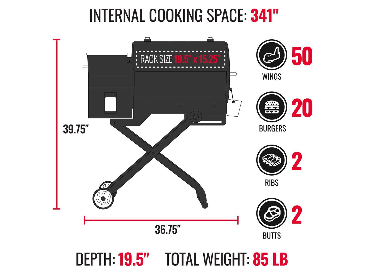 recteq Road Warrior 340P Wood Pellet Grill view 3