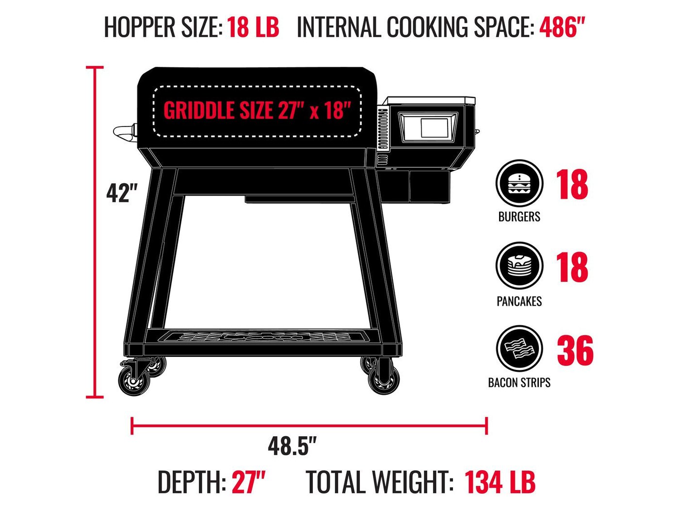 recteq SmokeStone 480 Gas Griddle view 3