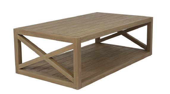 Sunset West Coastal Teak "X" Coffee Table Coffee & End Tables