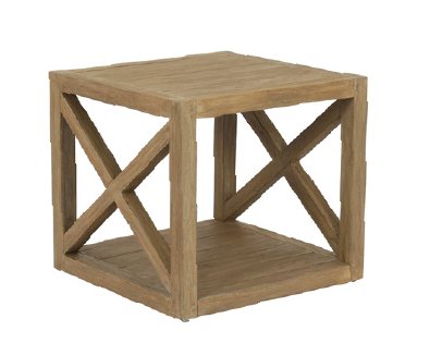 Sunset West Coastal Teak "X" End Table Coffee & End Tables