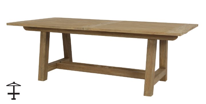 Sunset West Coastal Teak 79"-118" Dining Extension Dining Tables