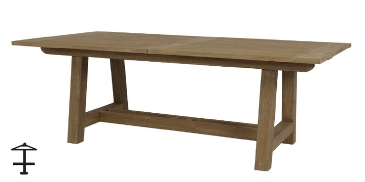 Sunset West Coastal Teak 79"-118" Dining Extension Dining Tables view 2