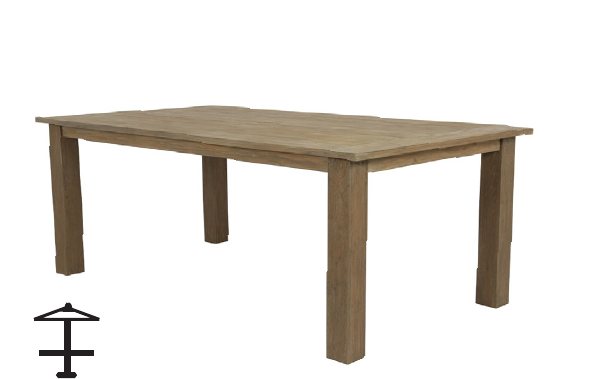 Sunset West Coastal Teak 91" Dining Table Dining Tables