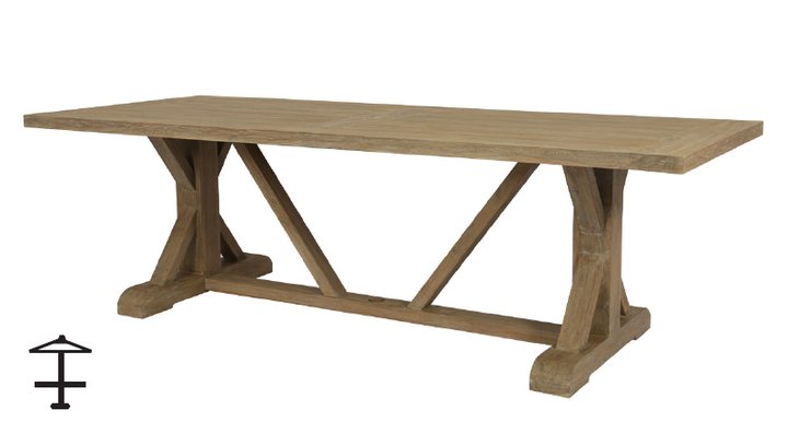 Sunset West Coastal Teak 94" Trestle Table Dining Tables