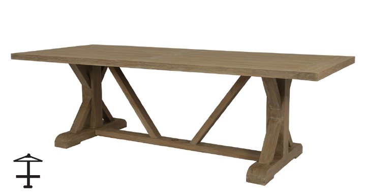 Sunset West Coastal Teak 94" Trestle Table Dining Tables view 2